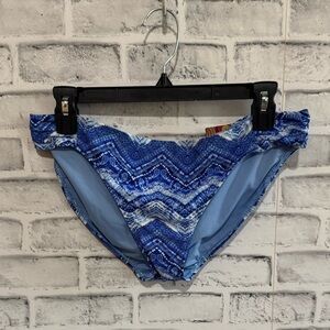NWT! Women’s OP multi blue geometric print bikini bottoms Large